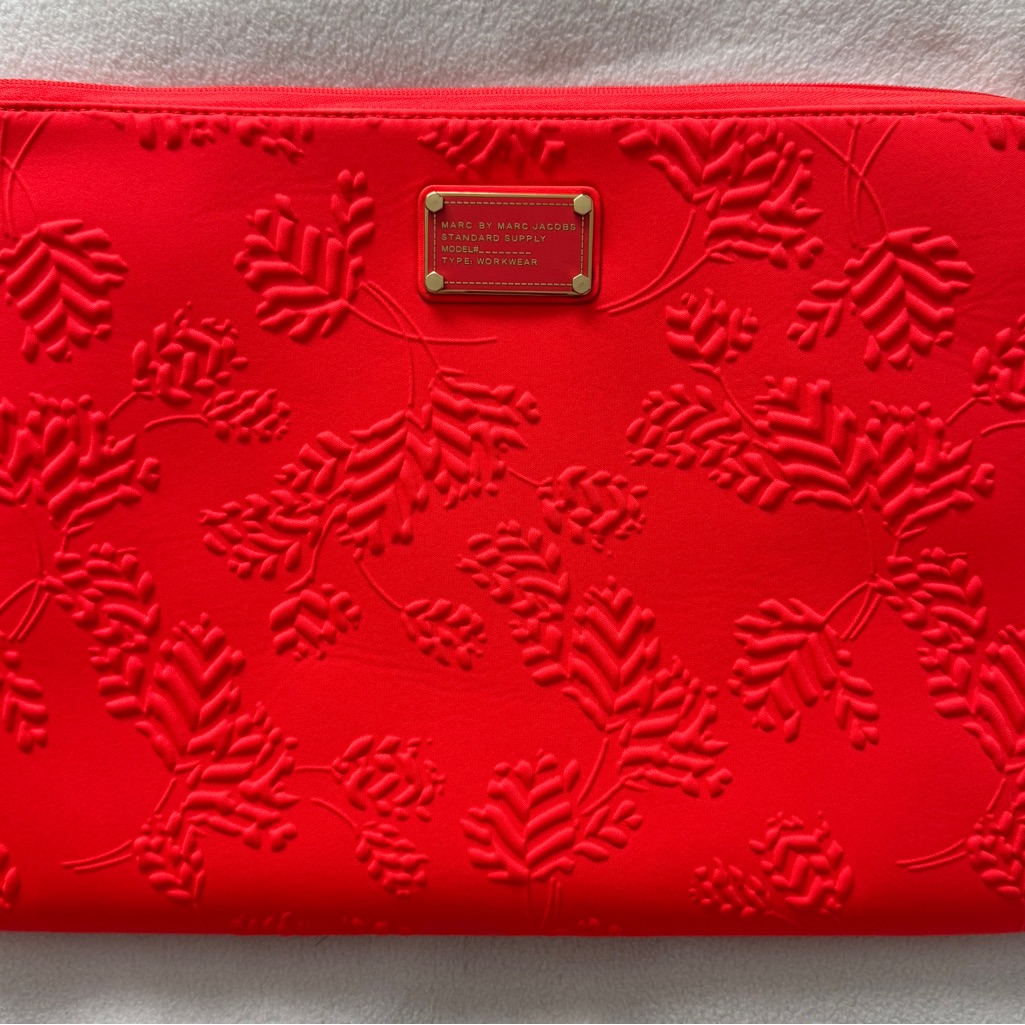Marc By Marc Jacobs Red Embossed Bag 15inx11in Brand New